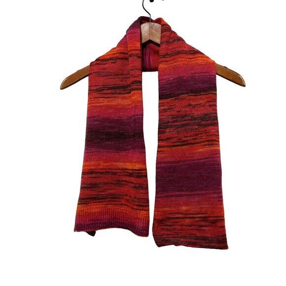 ECHO NEW YORK Border stripe women's scarf wrap Dr who Orange Wool Heather - Picture 1 of 6